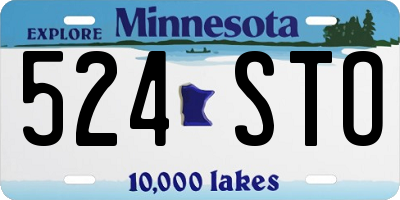 MN license plate 524STO