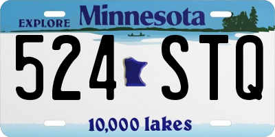 MN license plate 524STQ