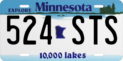 MN license plate 524STS