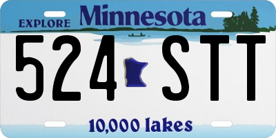 MN license plate 524STT