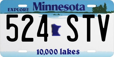 MN license plate 524STV