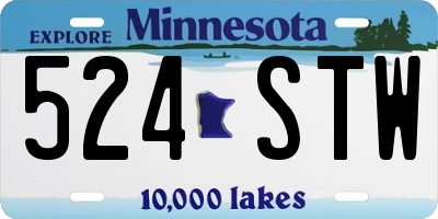 MN license plate 524STW