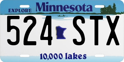 MN license plate 524STX