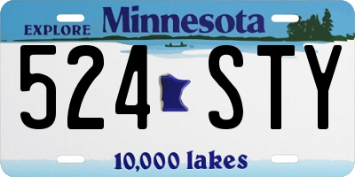 MN license plate 524STY