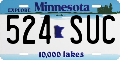 MN license plate 524SUC
