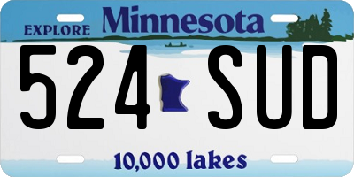 MN license plate 524SUD