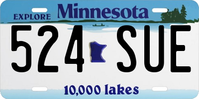 MN license plate 524SUE
