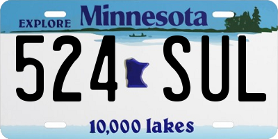 MN license plate 524SUL