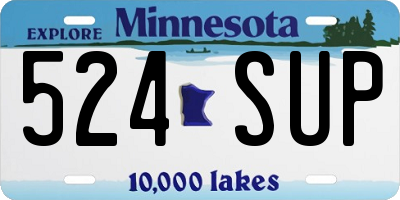MN license plate 524SUP