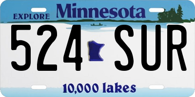 MN license plate 524SUR