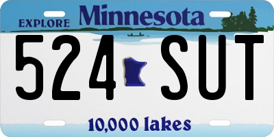 MN license plate 524SUT