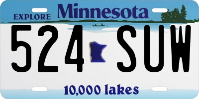 MN license plate 524SUW