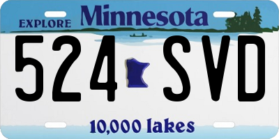 MN license plate 524SVD
