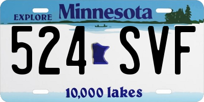 MN license plate 524SVF