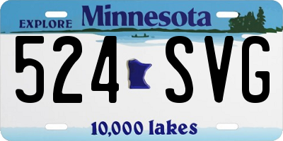 MN license plate 524SVG