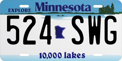 MN license plate 524SWG