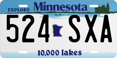 MN license plate 524SXA