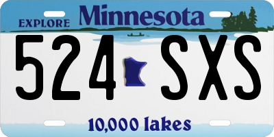 MN license plate 524SXS