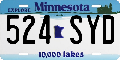 MN license plate 524SYD