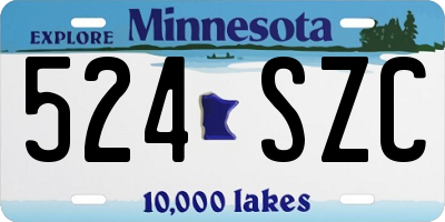 MN license plate 524SZC