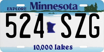 MN license plate 524SZG