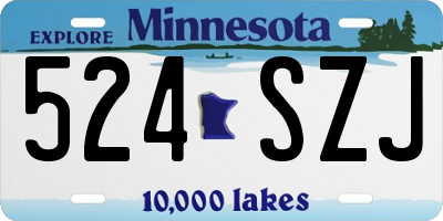 MN license plate 524SZJ
