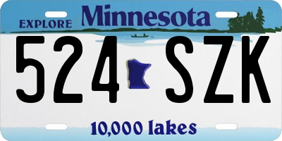 MN license plate 524SZK