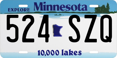 MN license plate 524SZQ