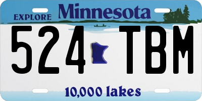 MN license plate 524TBM