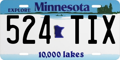 MN license plate 524TIX