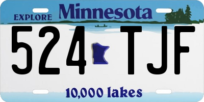 MN license plate 524TJF
