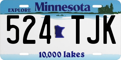 MN license plate 524TJK