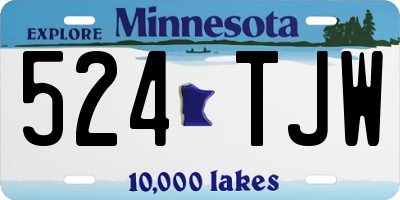 MN license plate 524TJW