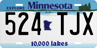 MN license plate 524TJX