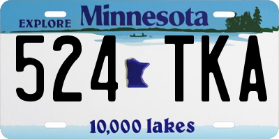 MN license plate 524TKA