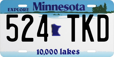 MN license plate 524TKD