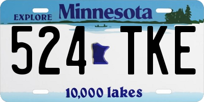 MN license plate 524TKE