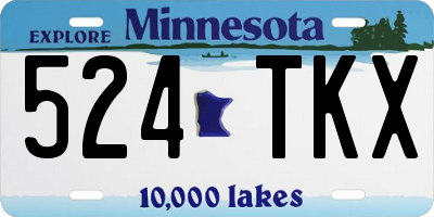 MN license plate 524TKX