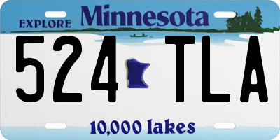 MN license plate 524TLA