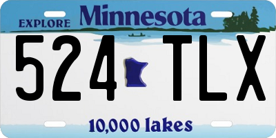 MN license plate 524TLX
