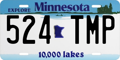 MN license plate 524TMP
