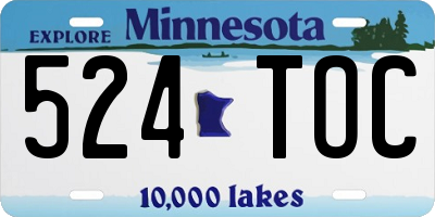 MN license plate 524TOC