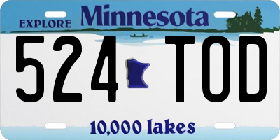 MN license plate 524TOD