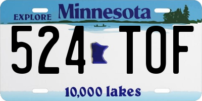 MN license plate 524TOF