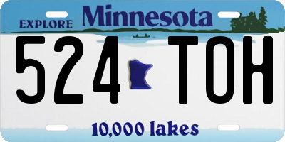 MN license plate 524TOH