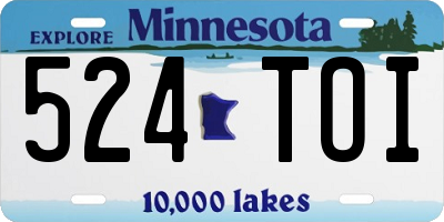 MN license plate 524TOI