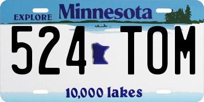 MN license plate 524TOM