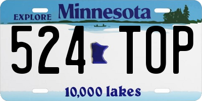 MN license plate 524TOP