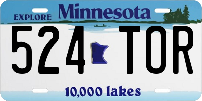 MN license plate 524TOR