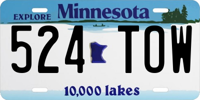MN license plate 524TOW
